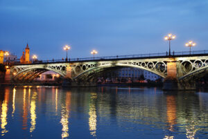 PAISAJE. PUENTE DE TRIANA, EN SEVILLA O DE ISABEL II